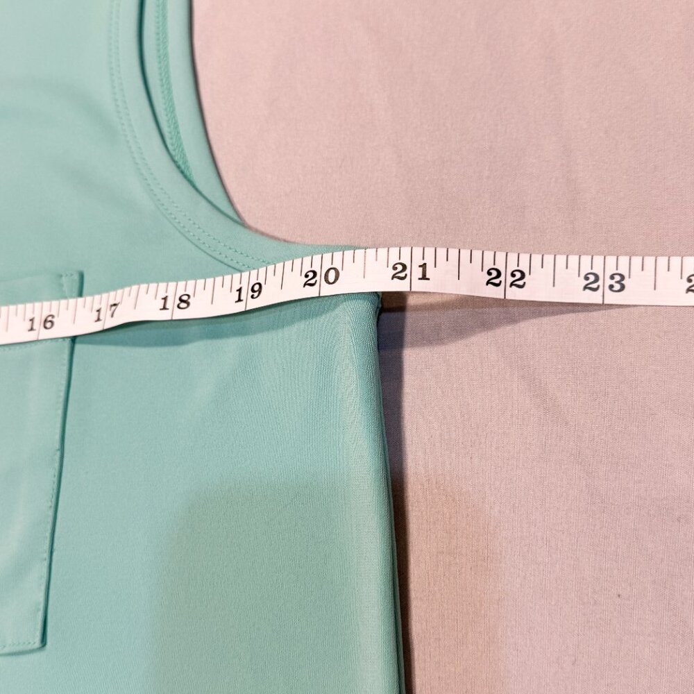 NWT Ann Taylor Factory Pocket Tank Shell Aqua/Teal Scoop Neck Women's Size L - Picture 7 of 7